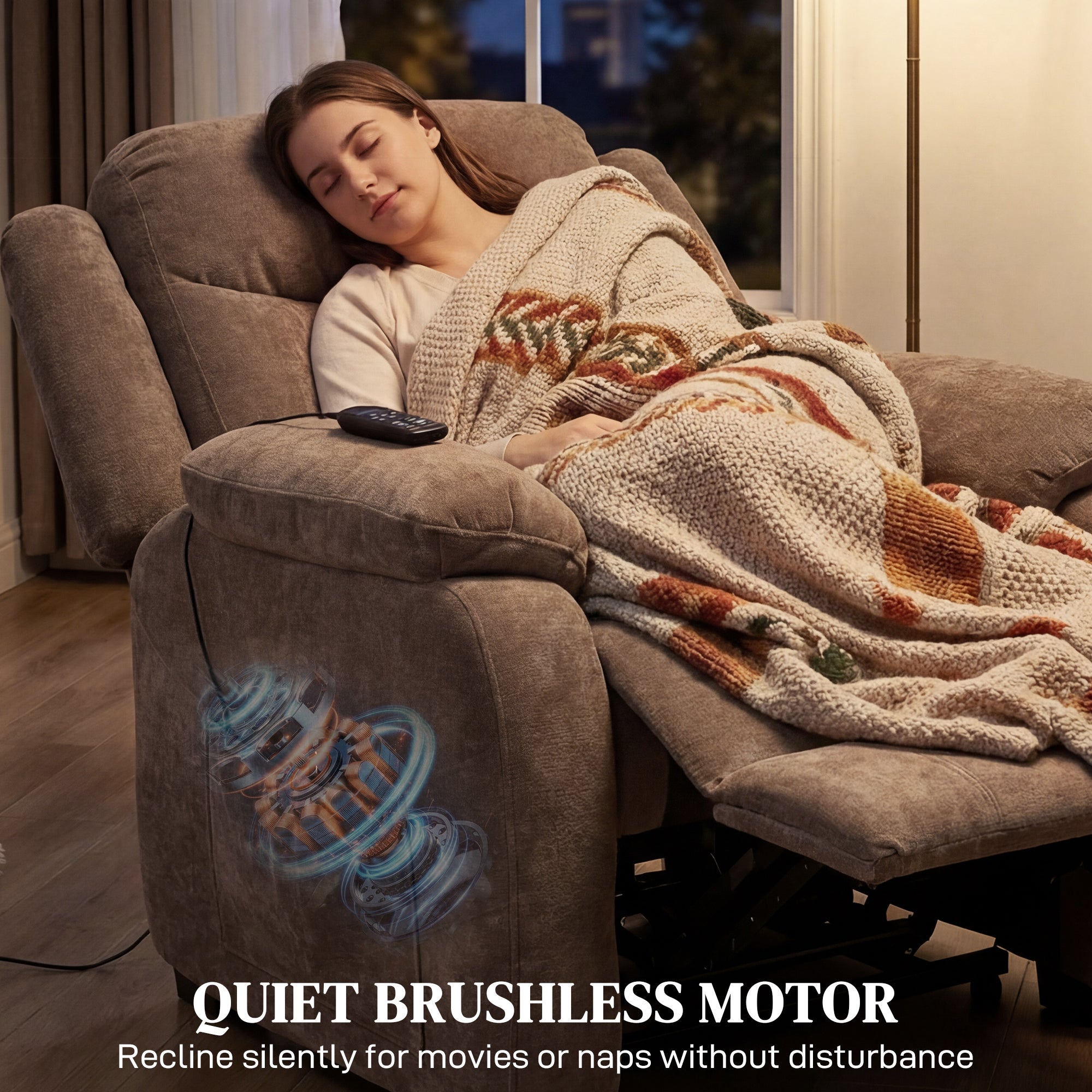 Massage Recliner Chair - Brown 8-Point-DECOROLALA