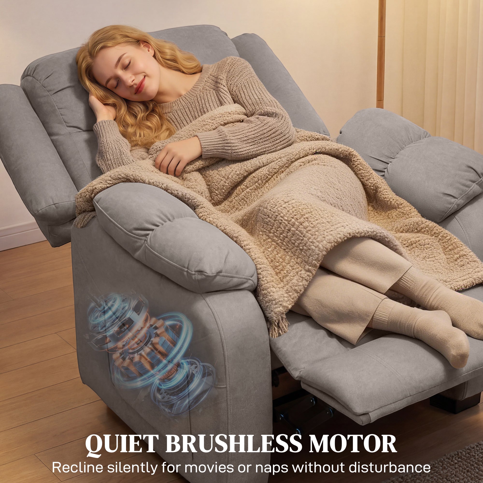 Massage Recliner Chair - Brown 8-Point-DECOROLALA