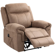 Massage Recliner Chair - Brown Microfibre-DECOROLALA