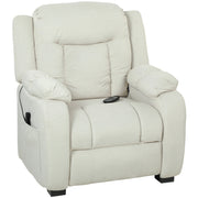 Massage Recliner Chair - Cream White 8-Point-DECOROLALA