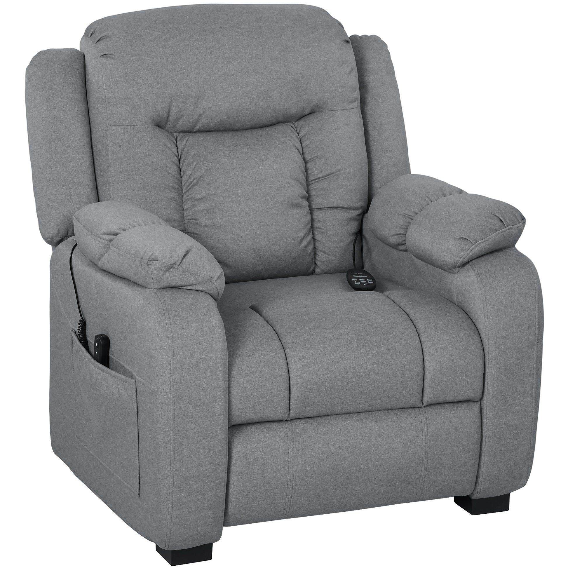 Massage Recliner Chair Grey - 8-Point Massage-DECOROLALA