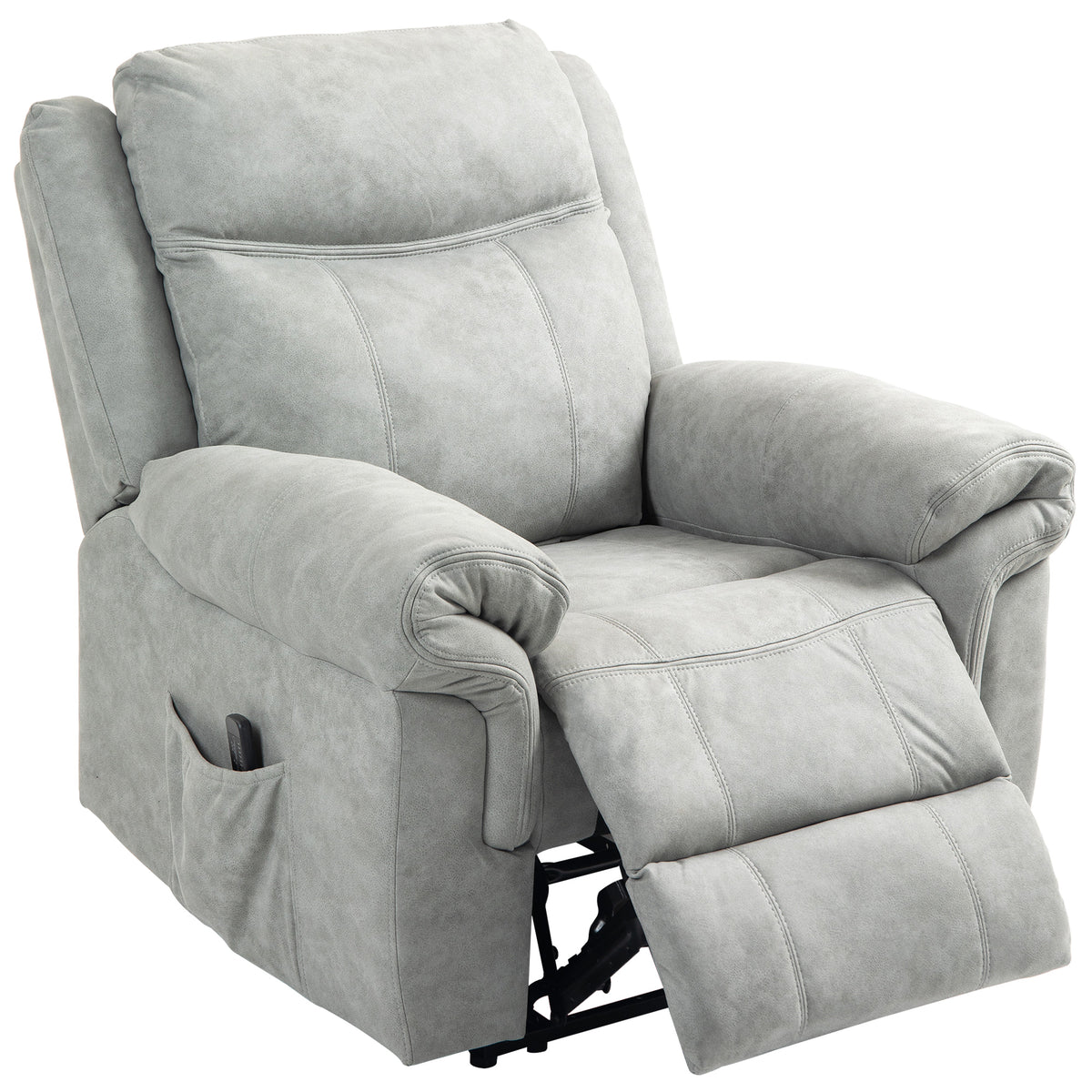 Massage Recliner Chair - Grey Microfiber-Recliners-DECOROLALA