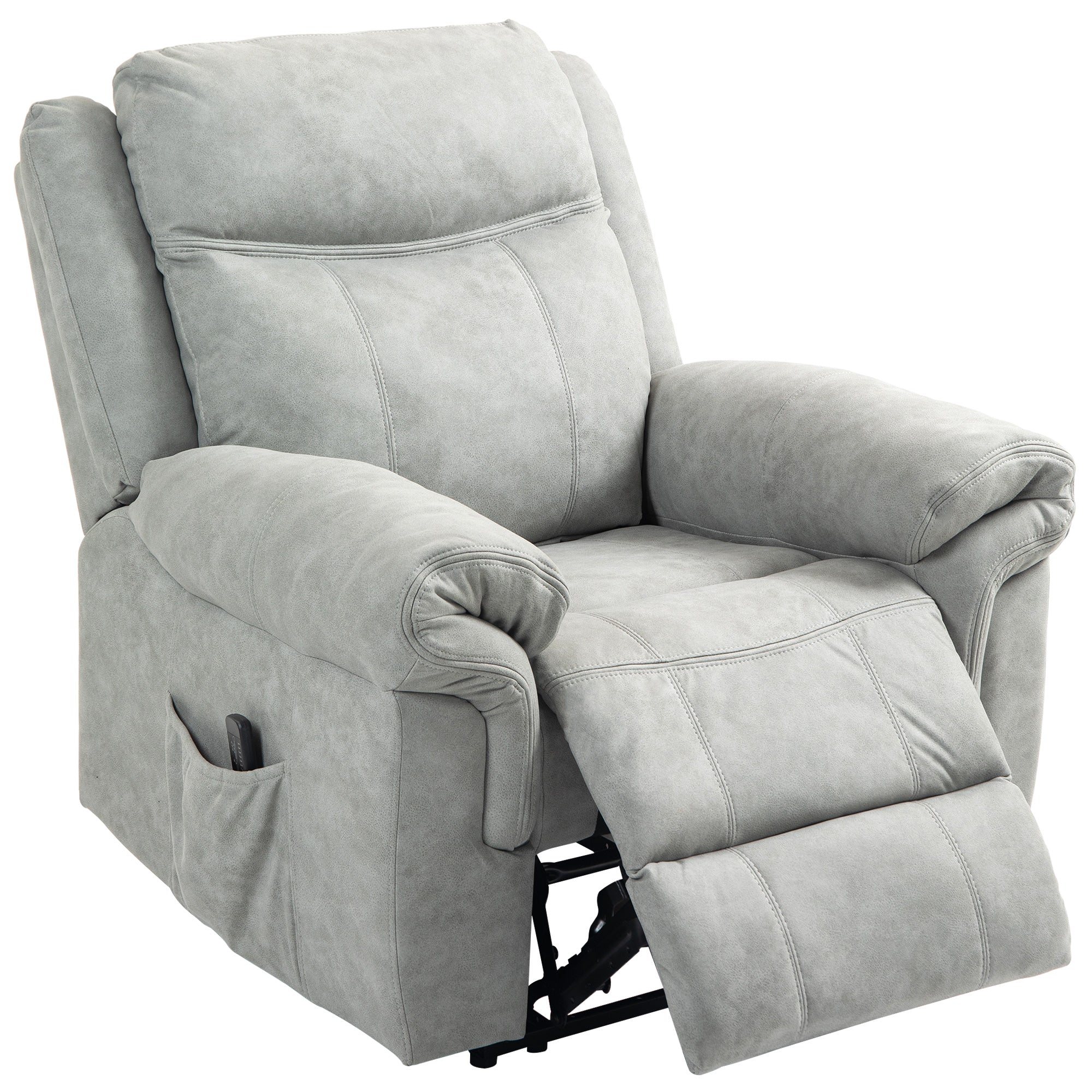 Massage Recliner Chair - Grey Microfiber-DECOROLALA