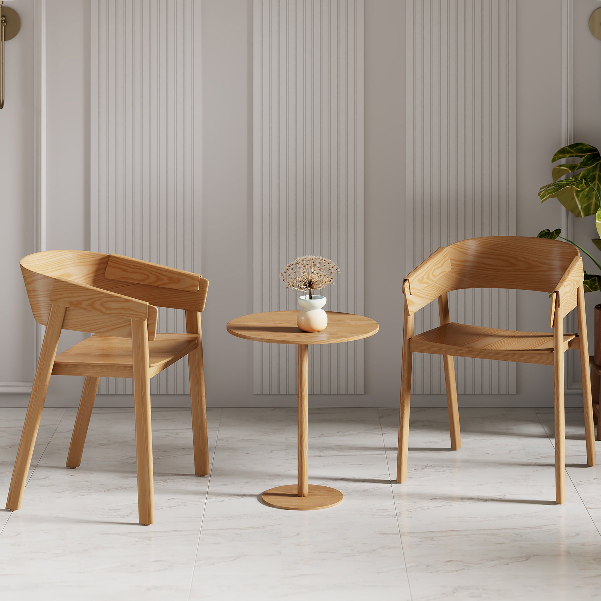 Mateo Dining Chair - Natural Solid Oak Mid-Century Modern-DECOROLALA