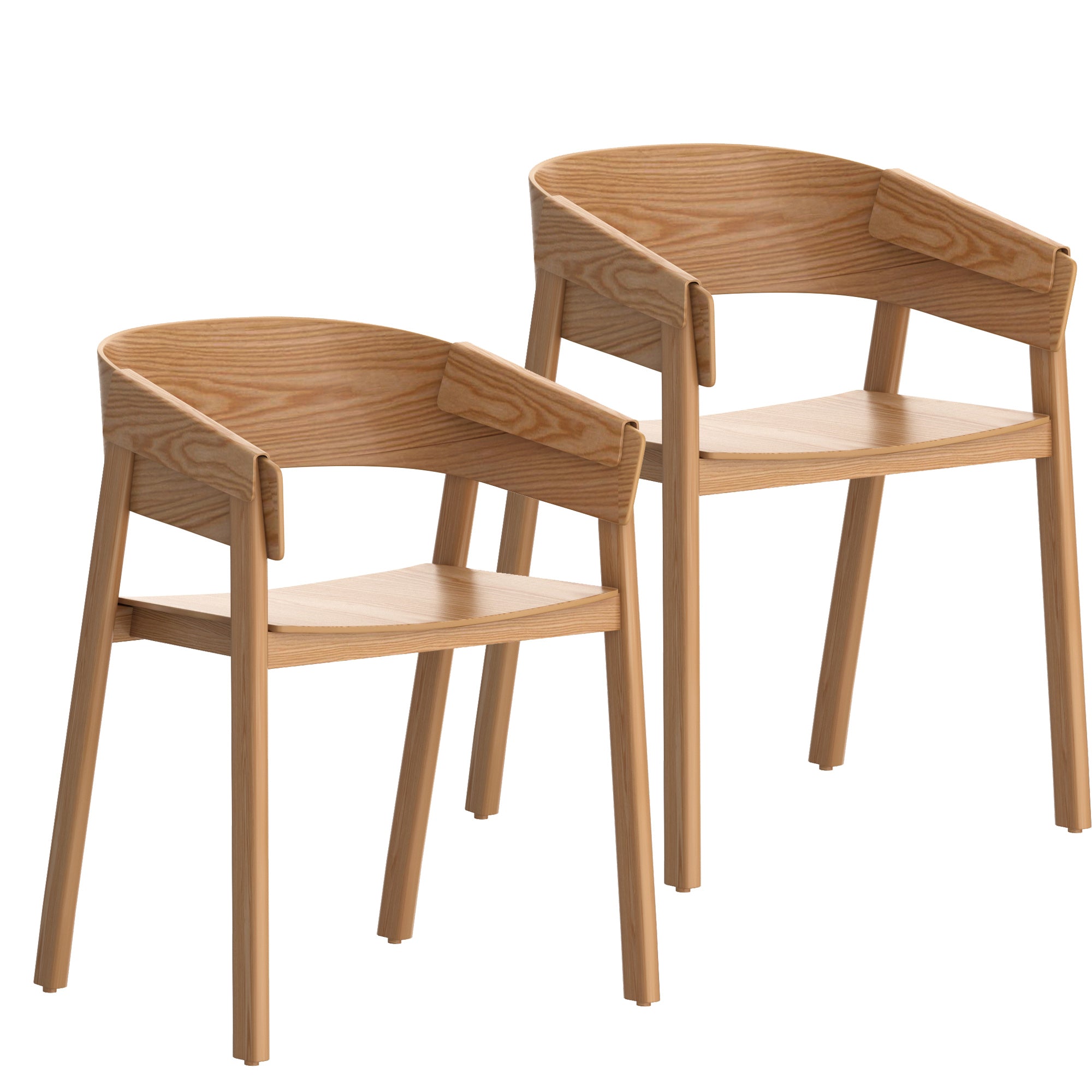 Mateo Dining Chair - Natural Solid Oak Mid-Century Modern-DECOROLALA