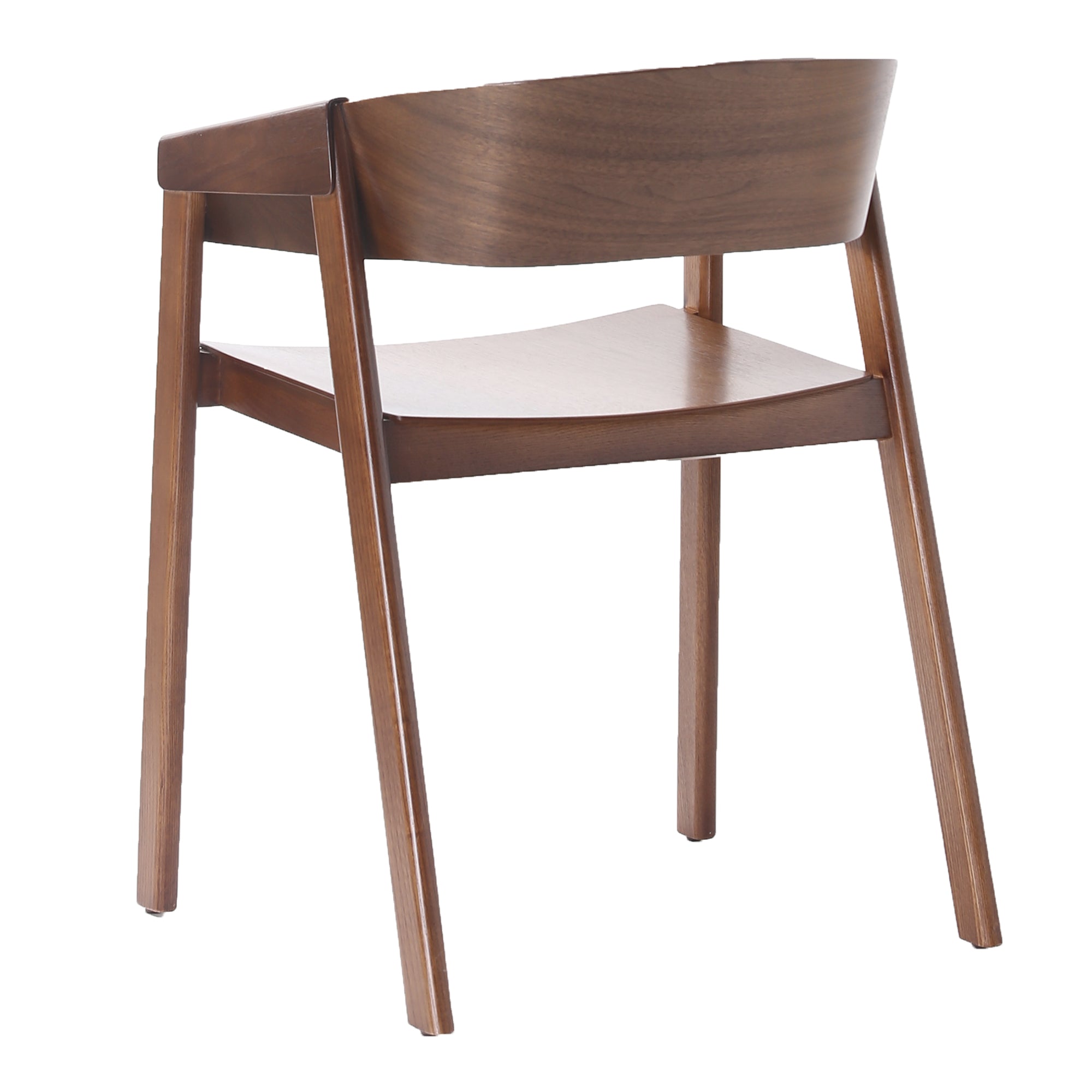 Mateo Dining Chair - Walnut Oak Veneer Mid-Century Modern-DECOROLALA