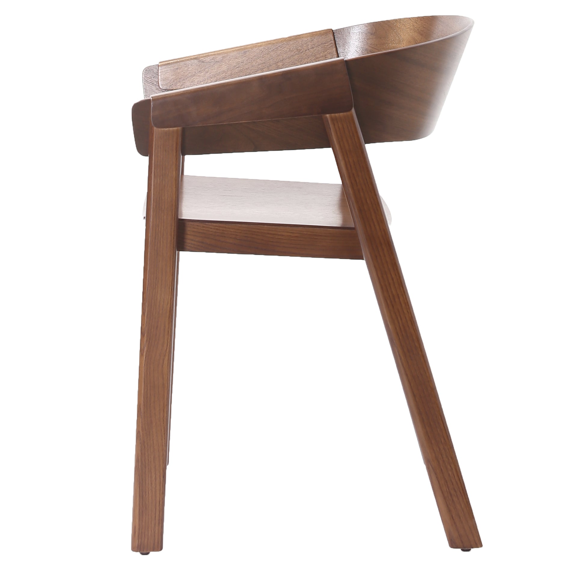 Mateo Dining Chair - Walnut Oak Veneer Mid-Century Modern-DECOROLALA