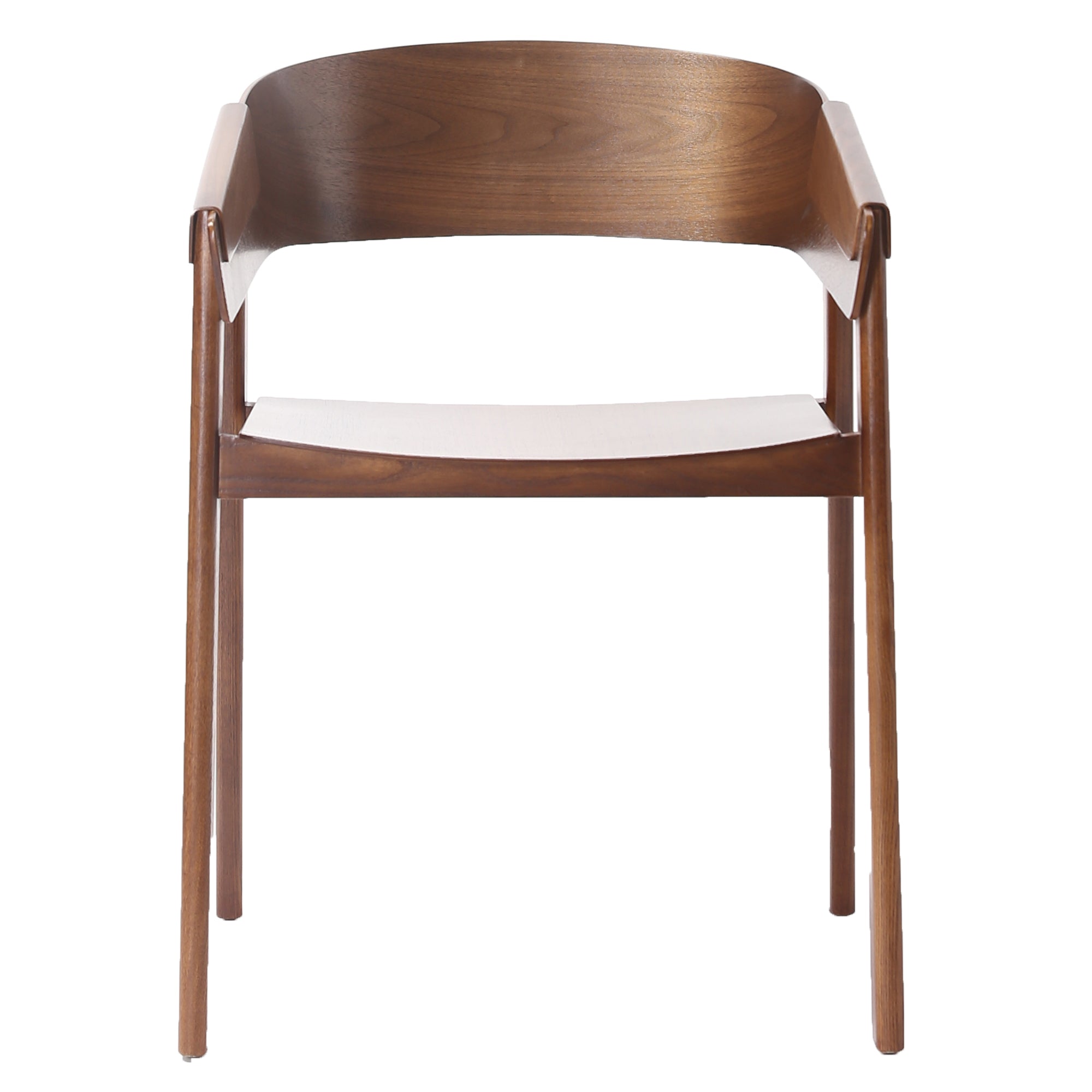 Mateo Dining Chair - Walnut Oak Veneer Mid-Century Modern-DECOROLALA