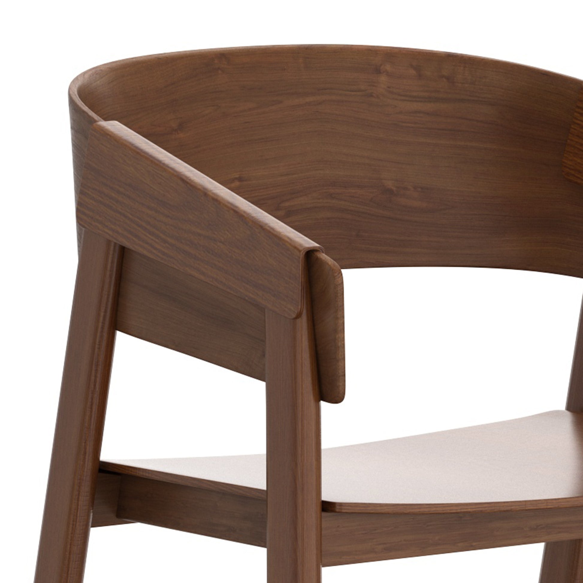 Mateo Dining Chair - Walnut Oak Veneer Mid-Century Modern-DECOROLALA