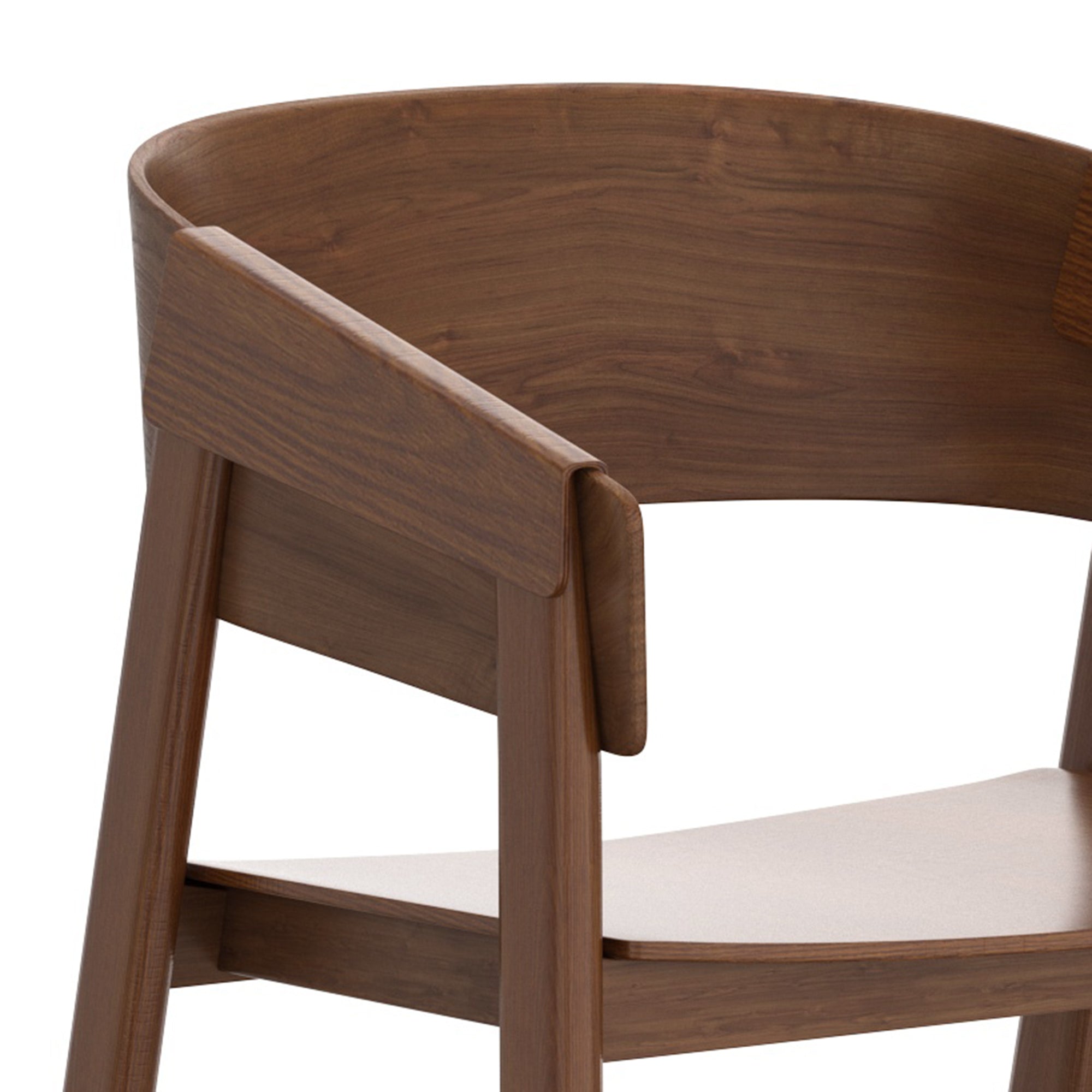 Mateo Dining Chair - Walnut Oak Veneer Mid-Century Modern-DECOROLALA