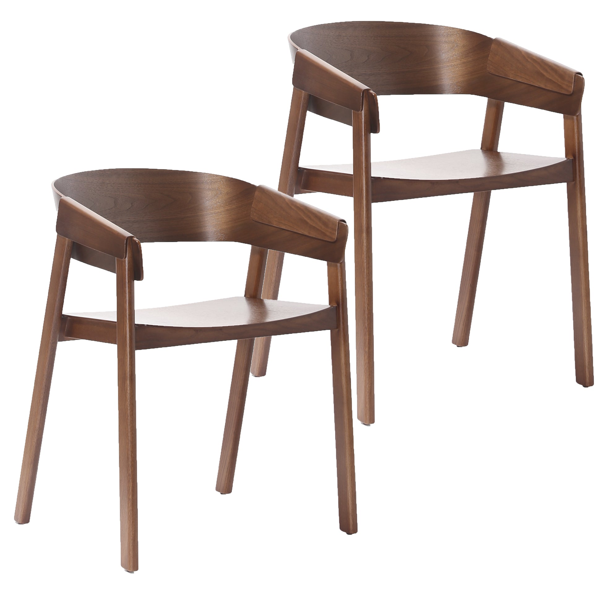 Mateo Dining Chair - Walnut Oak Veneer Mid-Century Modern-DECOROLALA