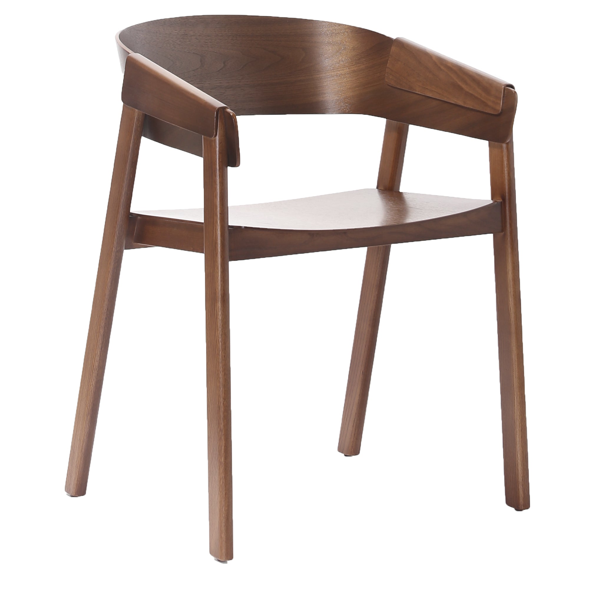 Mateo Dining Chair - Walnut Oak Veneer Mid-Century Modern-DECOROLALA