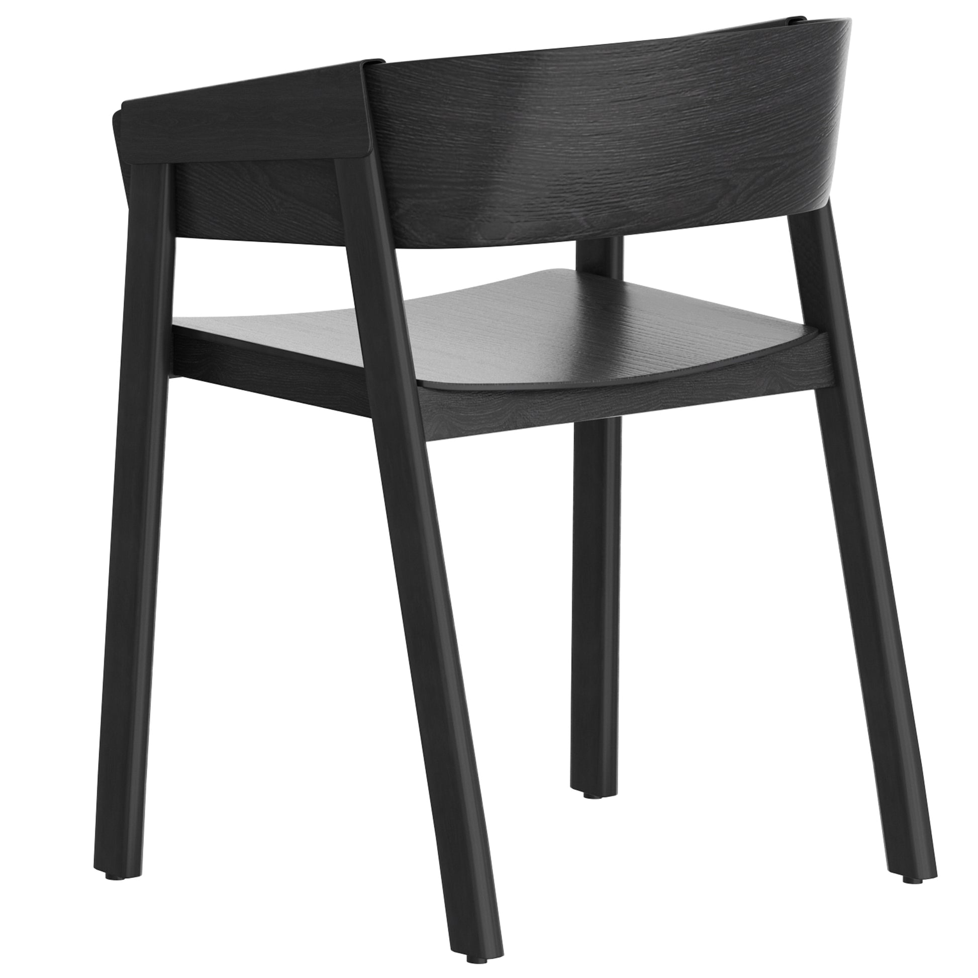 Mateo Mid-Century Modern Dining Chair - Black Solid Oak-DECOROLALA