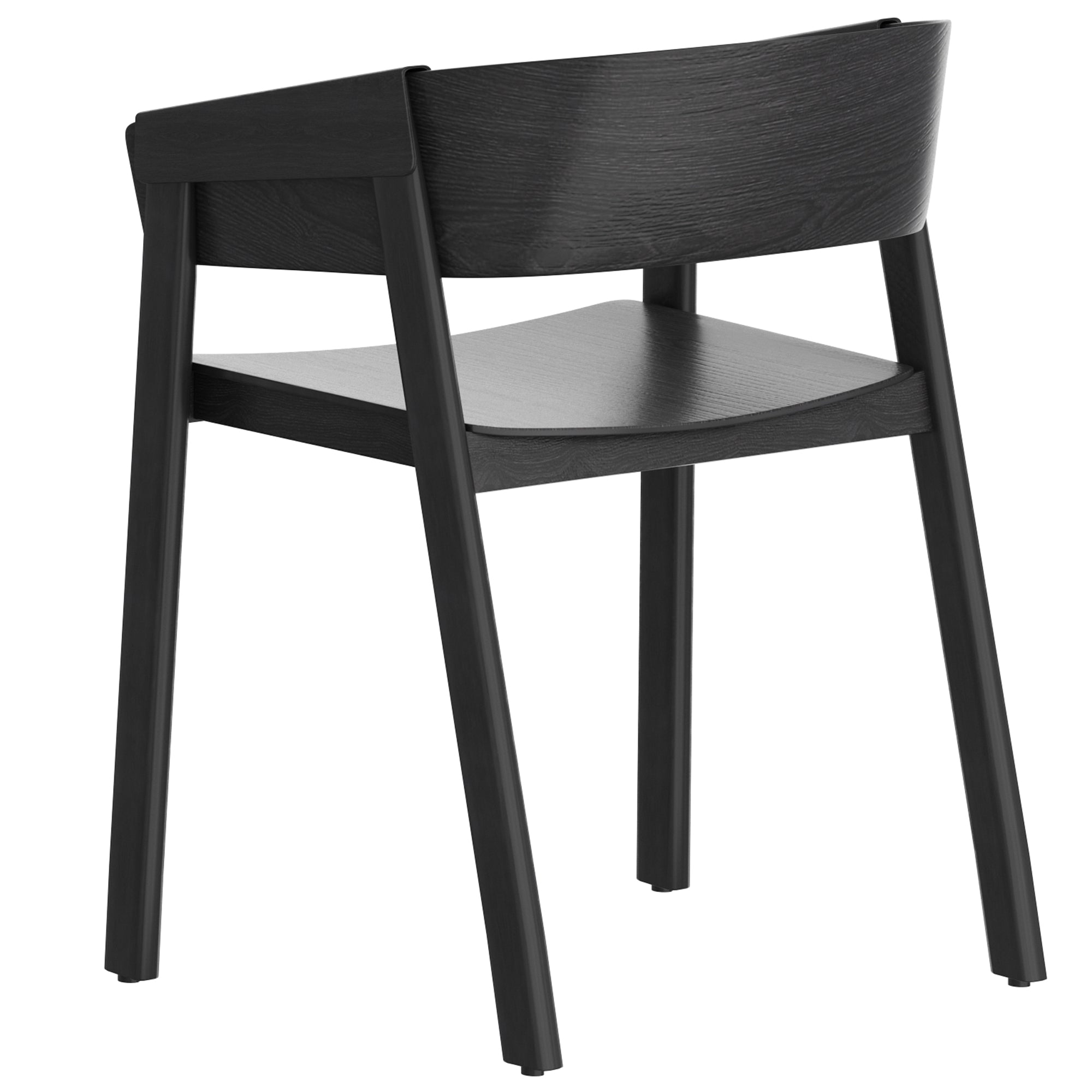 Mateo Mid-Century Modern Dining Chair - Black Solid Oak-DECOROLALA
