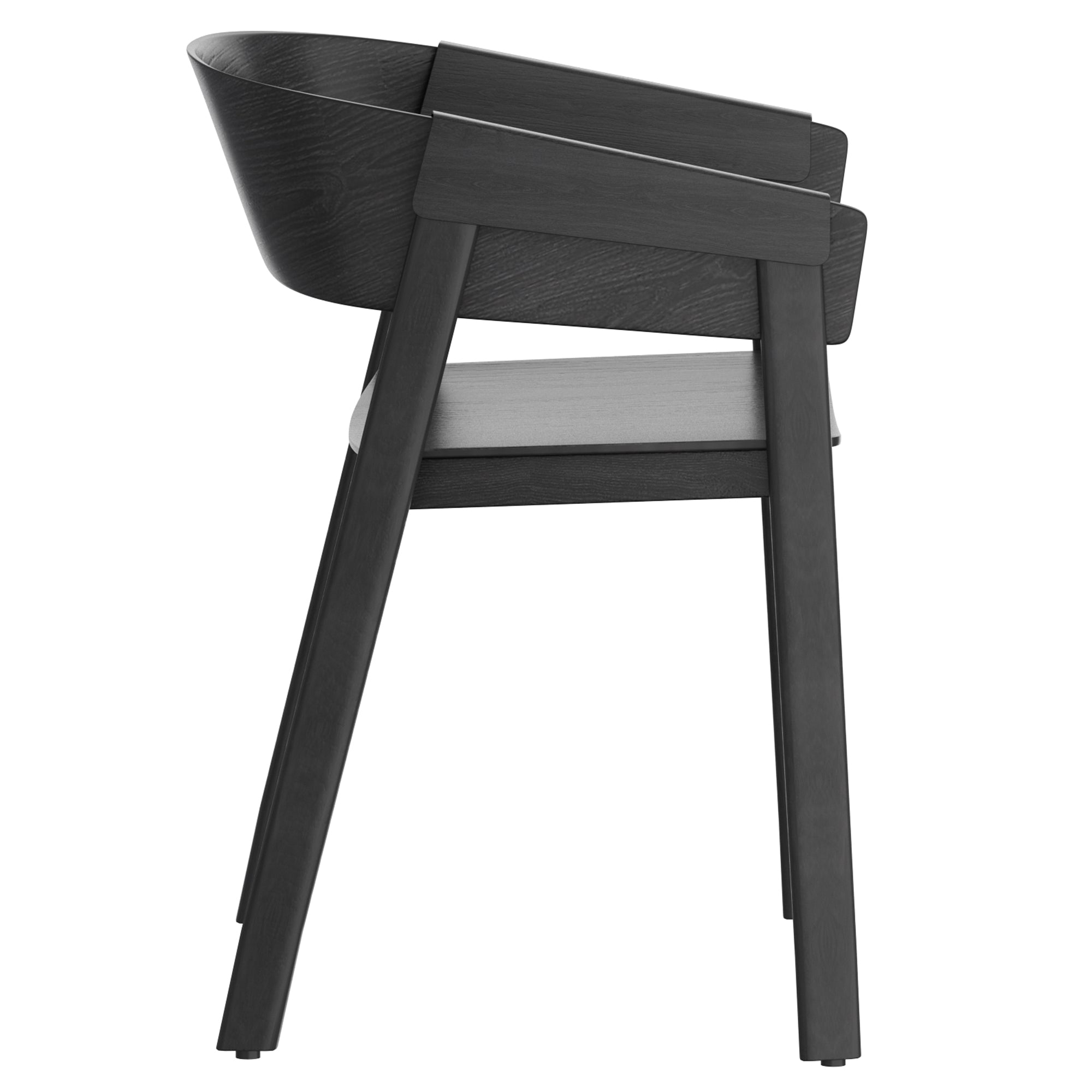 Mateo Mid-Century Modern Dining Chair - Black Solid Oak-DECOROLALA