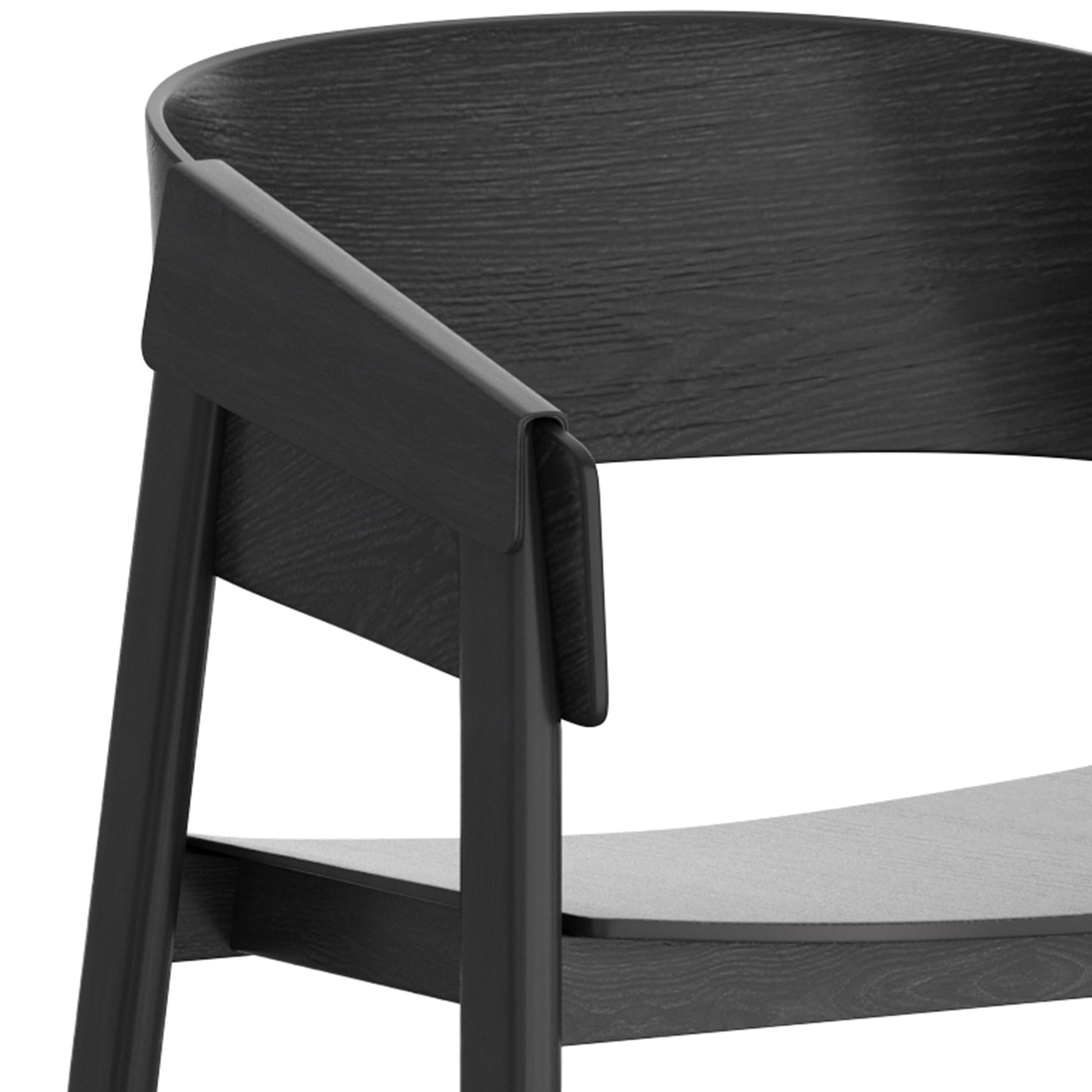 Mateo Mid-Century Modern Dining Chair - Black Solid Oak-DECOROLALA
