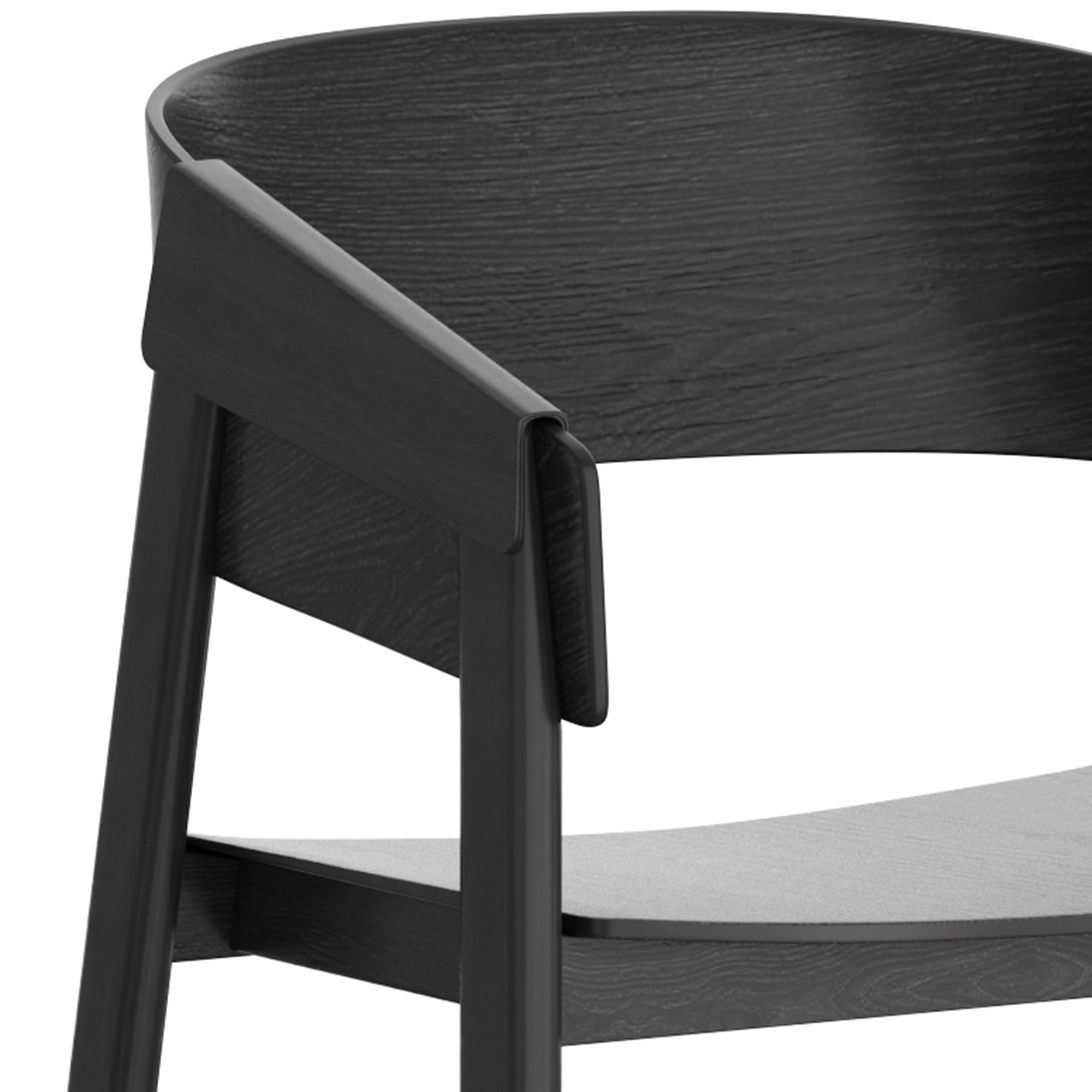 Mateo Mid-Century Modern Dining Chair - Black Solid Oak-DECOROLALA