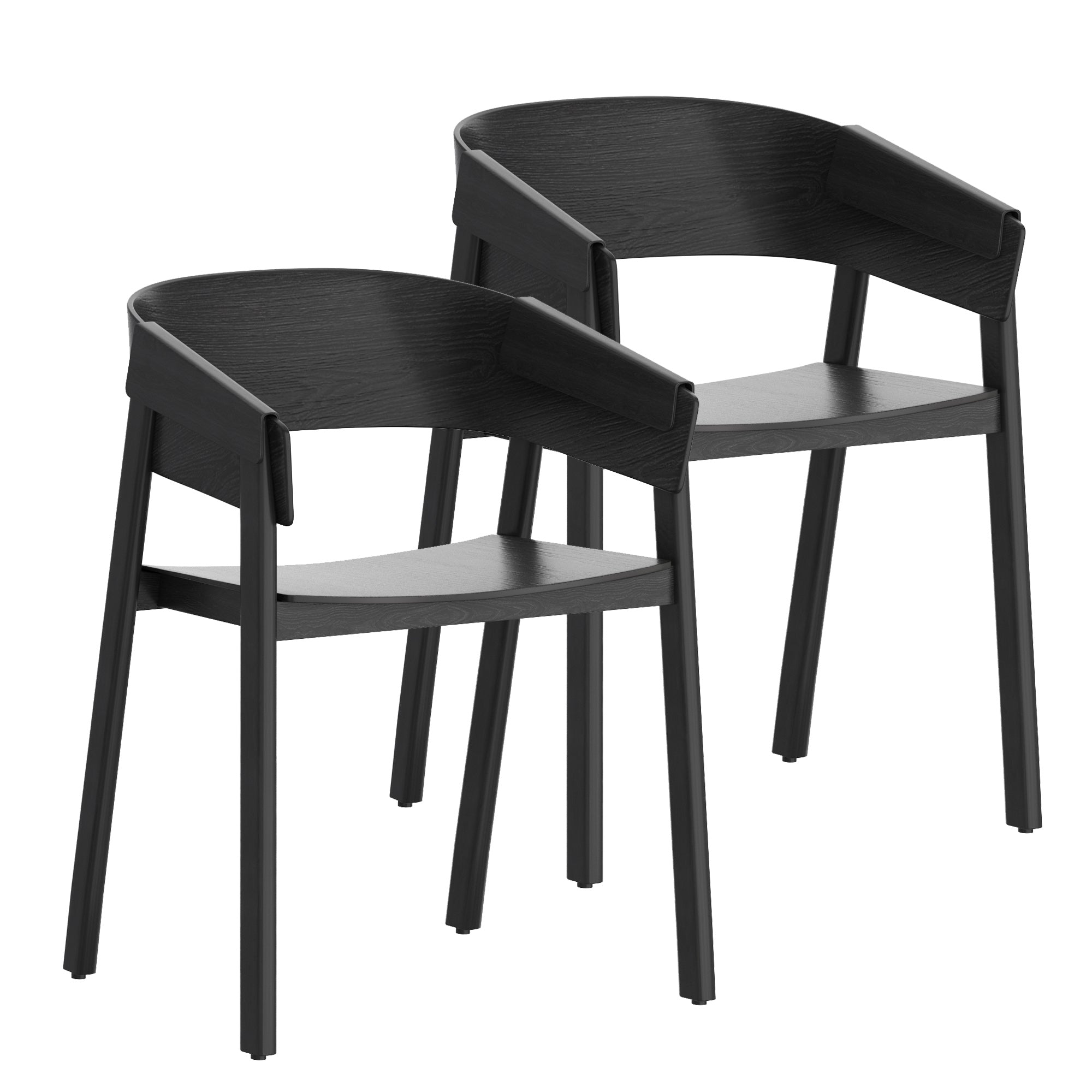 Mateo Mid-Century Modern Dining Chair - Black Solid Oak-DECOROLALA