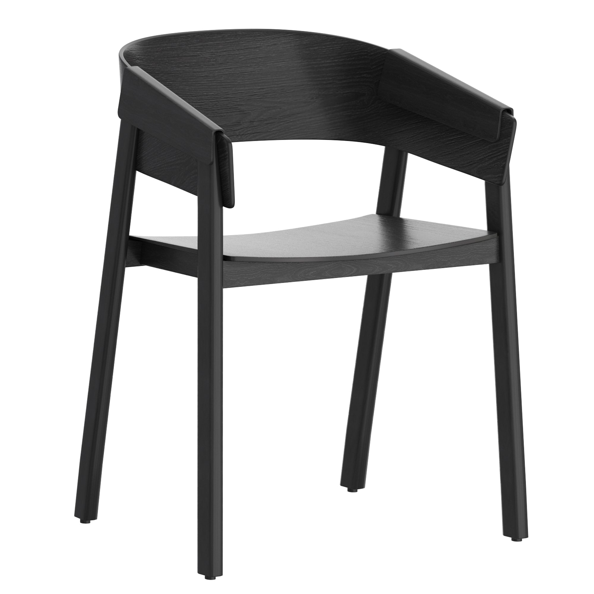 Mateo Mid-Century Modern Dining Chair - Black Solid Oak-DECOROLALA
