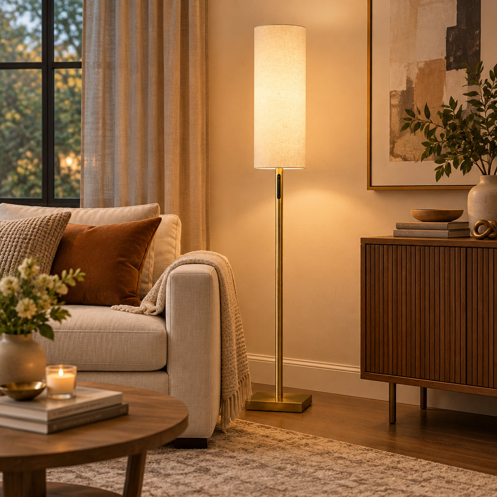 Matilda 5198-21 LED Floor Lamp Brass Dimmable-Lighting-DECOROLALA