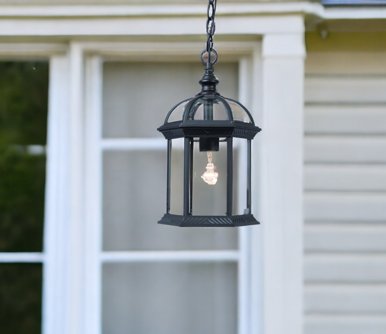 Matte Black Cage Hanging Light-Outdoor Lighting-DECOROLALA