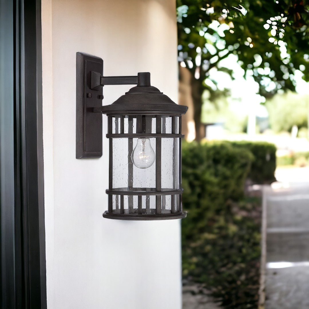 Matte Black Canister Wall Light-Outdoor Lighting-DECOROLALA