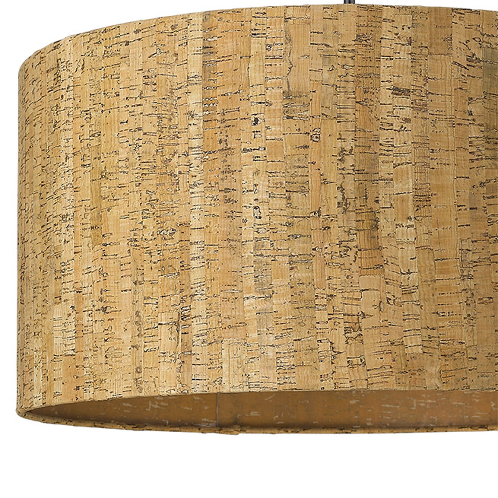 Matte Black Cork Shade Modern One Light Hanging Pendent Lamp-Chandeliers-DECOROLALA