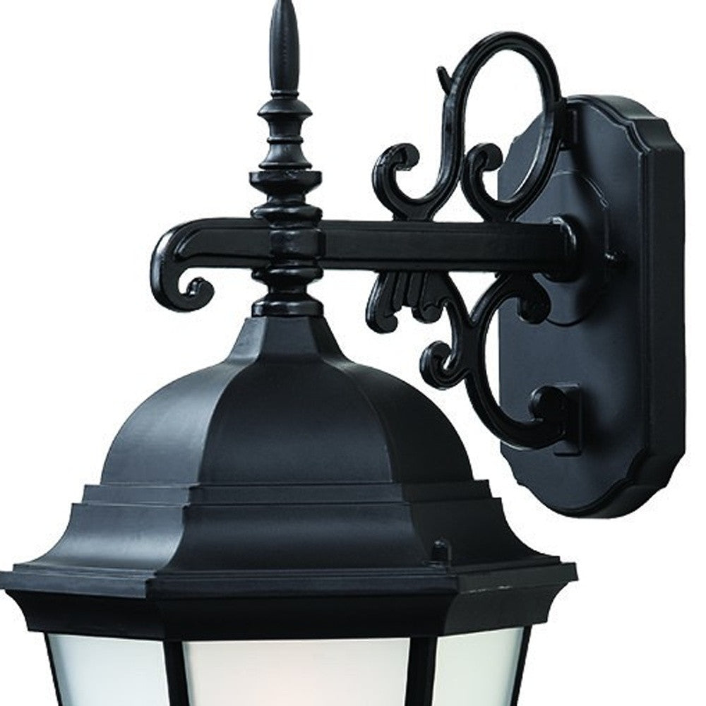 Matte Black Domed Hanging Lantern Wall Light-Outdoor Lighting-DECOROLALA