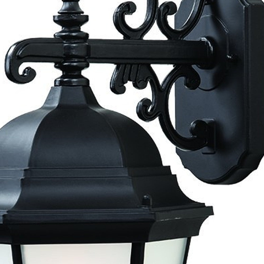 Matte Black Domed Hanging Lantern Wall Light-Outdoor Lighting-DECOROLALA