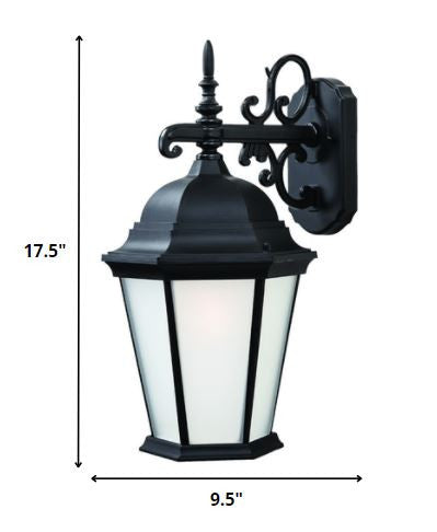 Matte Black Domed Hanging Lantern Wall Light-Outdoor Lighting-DECOROLALA