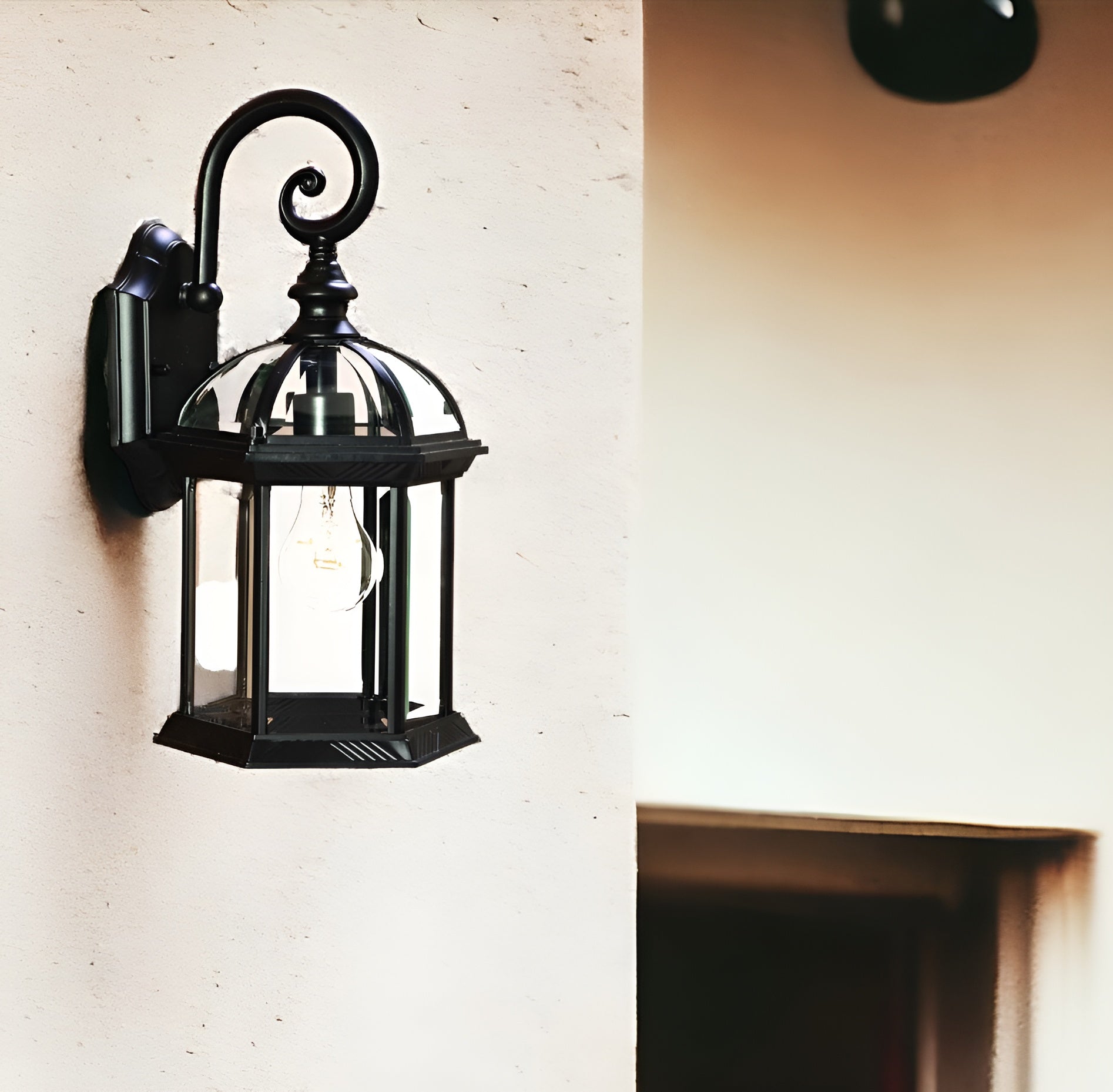 Matte Black Eastern Lantern Wall Light-Outdoor Lighting-DECOROLALA