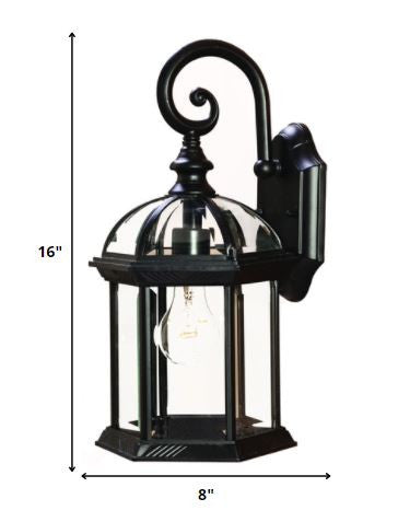 Matte Black Eastern Lantern Wall Light-Outdoor Lighting-DECOROLALA