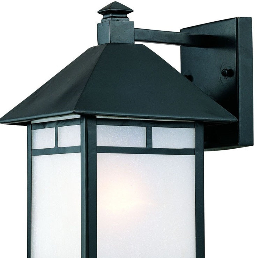 Matte Black Frosted Glass Lantern Wall Light-Outdoor Lighting-DECOROLALA
