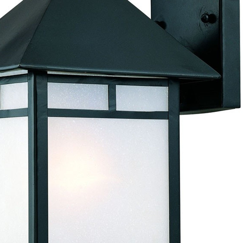 Matte Black Frosted Glass Lantern Wall Light-Outdoor Lighting-DECOROLALA