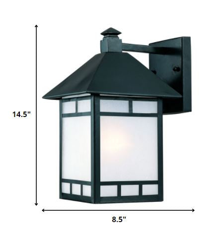 Matte Black Frosted Glass Lantern Wall Light-Outdoor Lighting-DECOROLALA