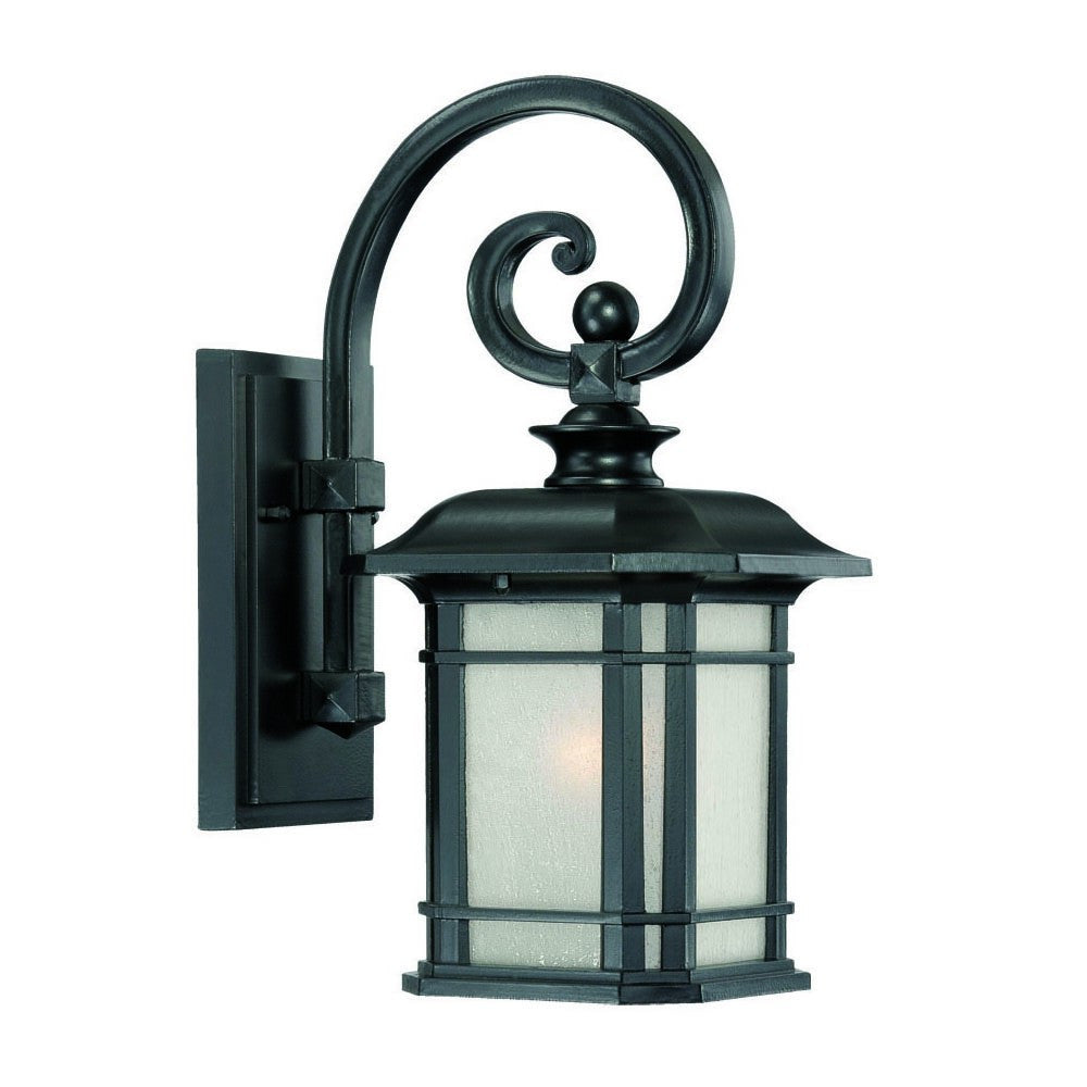 Matte Black Frosted Linen Glass Lantern Wall Light-Outdoor Lighting-DECOROLALA