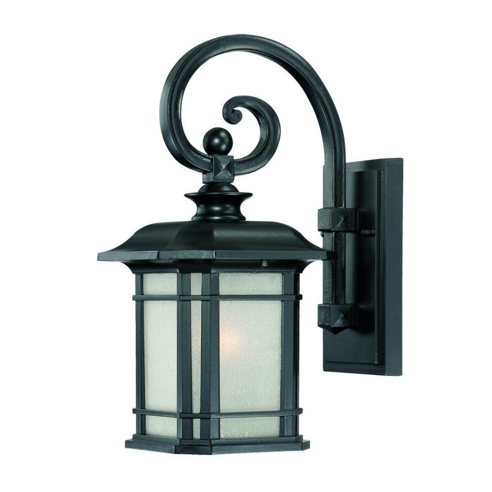 Matte Black Frosted Linen Glass Lantern Wall Light-Outdoor Lighting-DECOROLALA