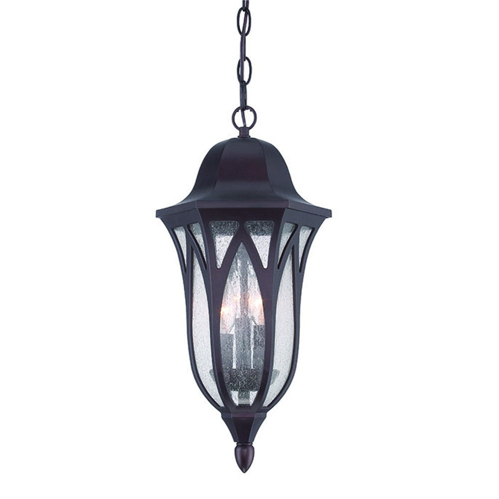 Matte Black Geometric Glass Hanging Light-Outdoor Lighting-DECOROLALA