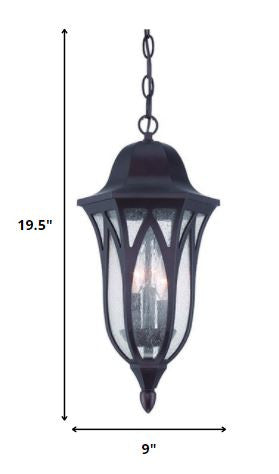 Matte Black Geometric Glass Hanging Light-Outdoor Lighting-DECOROLALA