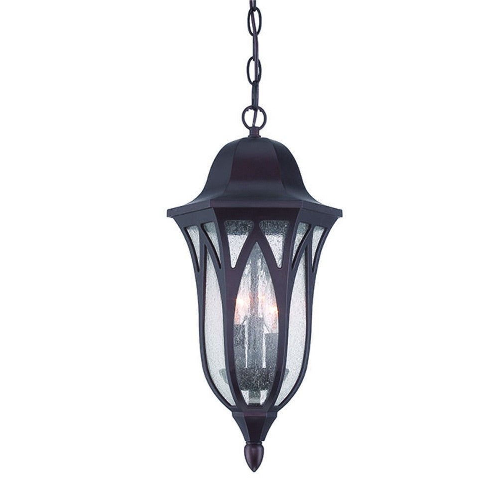 Matte Black Geometric Glass Hanging Light-Outdoor Lighting-DECOROLALA