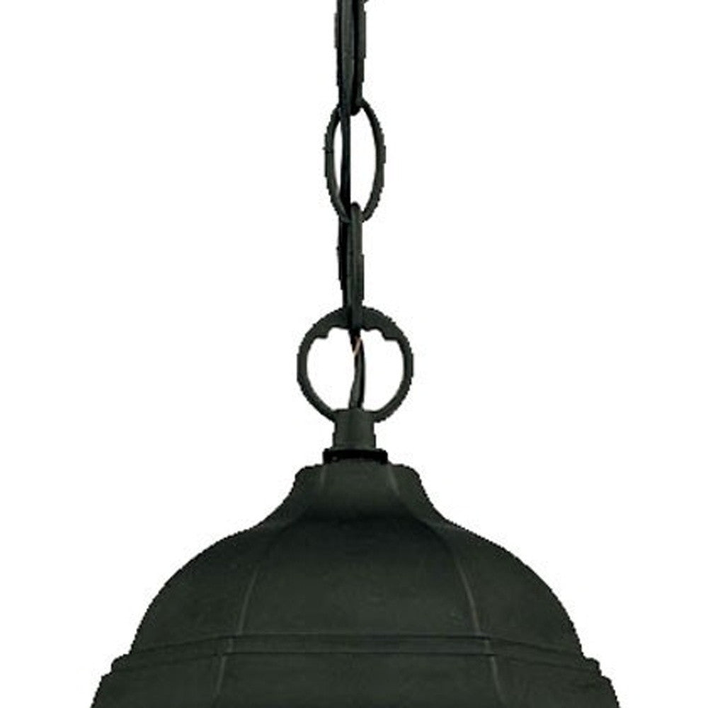 Matte Black Glass Lantern Hanging Light-Outdoor Lighting-DECOROLALA