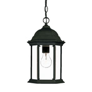 Matte Black Glass Lantern Hanging Light-Outdoor Lighting-DECOROLALA