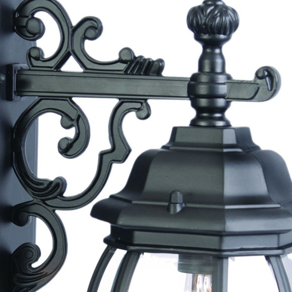 Matte Black Hanging Glass Globe Wall Light-Outdoor Lighting-DECOROLALA