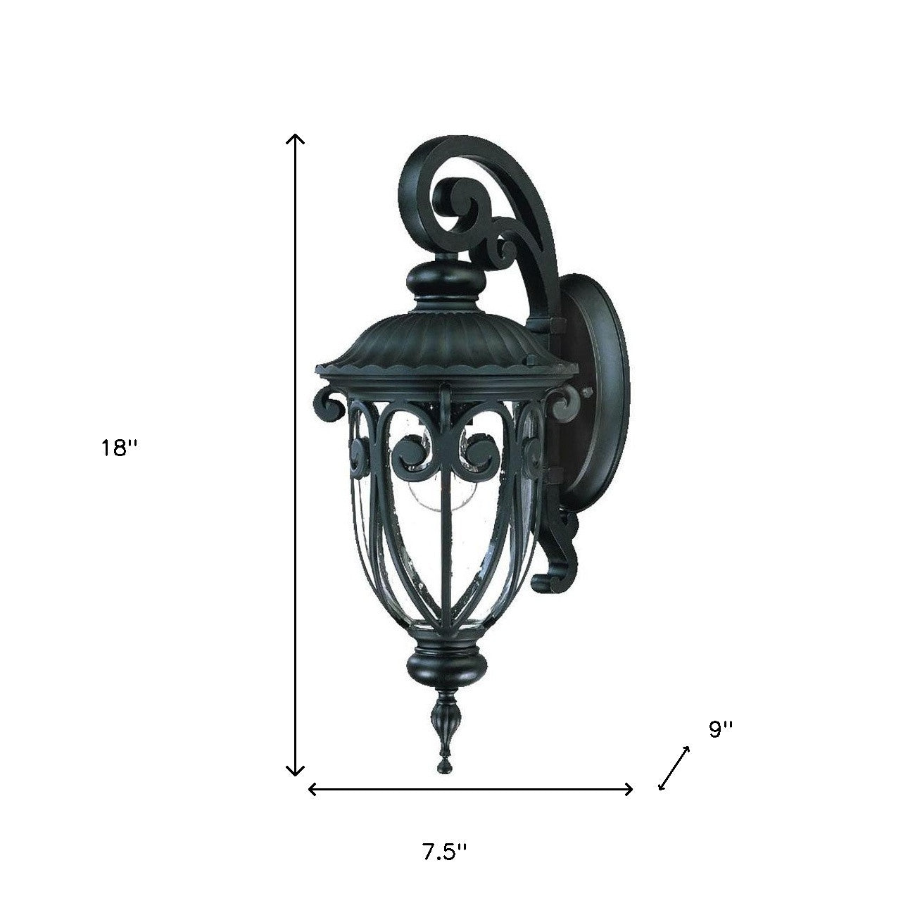 Matte Black Hanging Goblet Wall Light-Outdoor Lighting-DECOROLALA