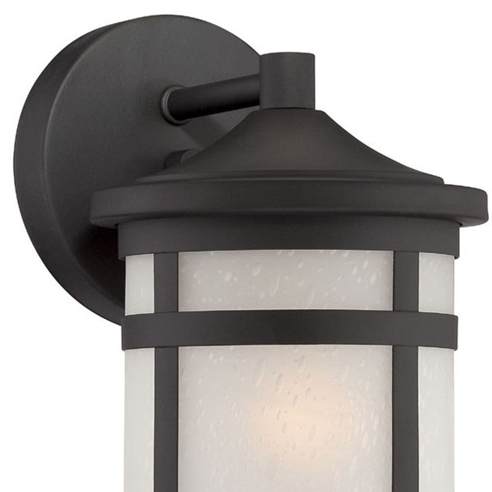 Matte Black Hanging Lantern Shape Wall Light-Outdoor Lighting-DECOROLALA