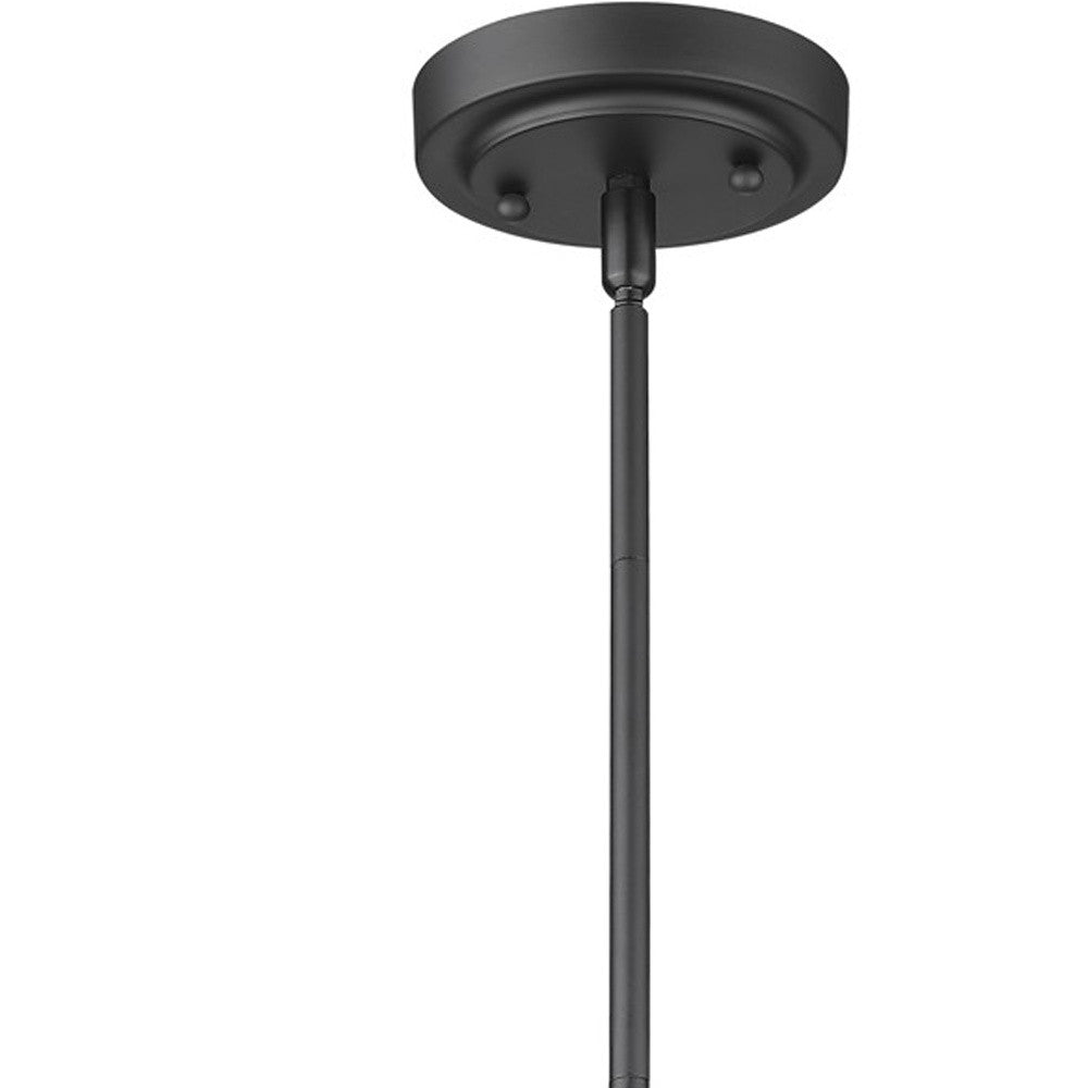 Matte Black Hanging Light with Dome Shade-Chandeliers-DECOROLALA