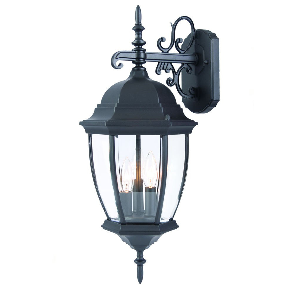 Matte Black Hanging Ornamental Lantern Wall Light-Outdoor Lighting-DECOROLALA