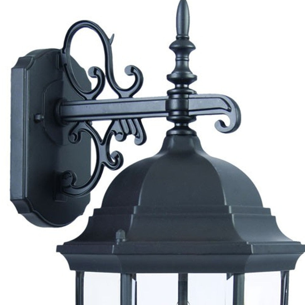 Matte Black Hanging Ornamental Lantern Wall Light-Outdoor Lighting-DECOROLALA