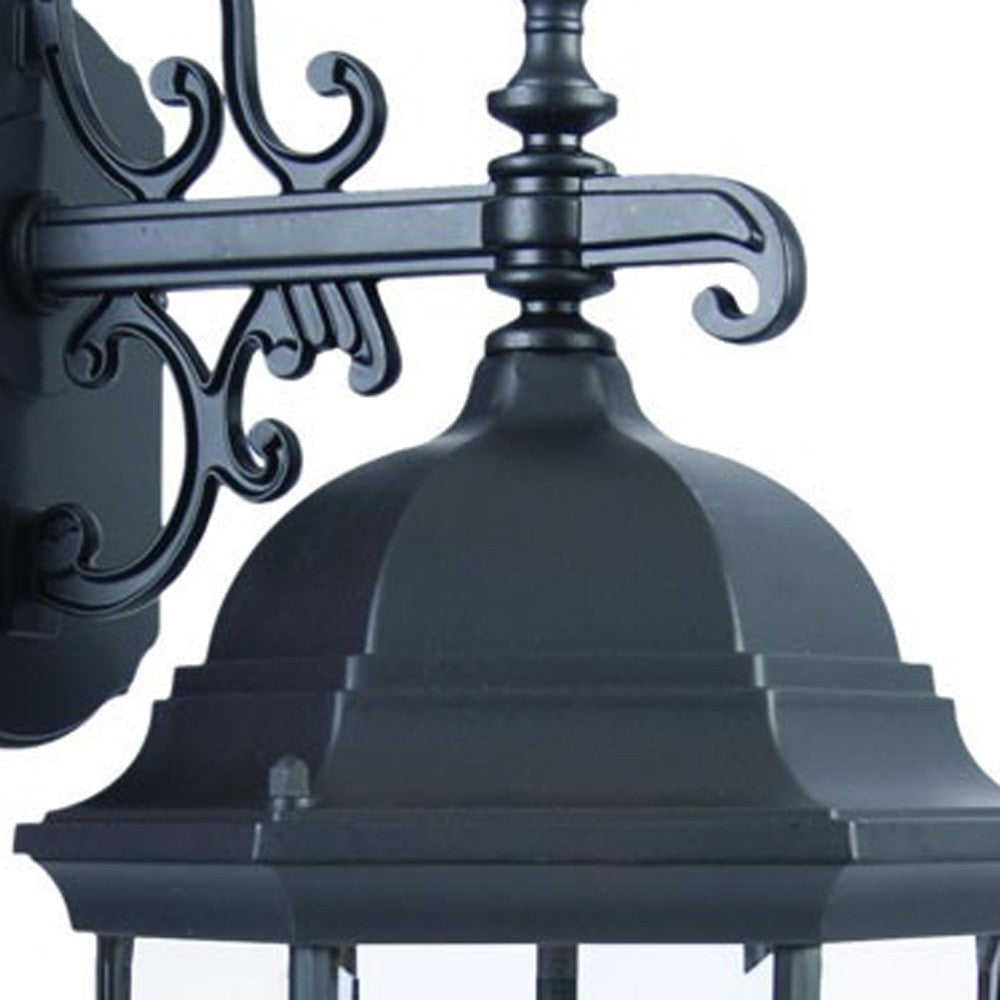 Matte Black Hanging Ornamental Lantern Wall Light-Outdoor Lighting-DECOROLALA