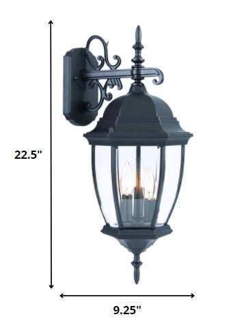 Matte Black Hanging Ornamental Lantern Wall Light-Outdoor Lighting-DECOROLALA